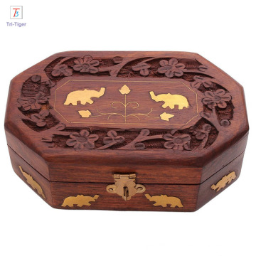 Handmade Wooden Jewelry Storage Organizer Jewelry Box with Traditional Design